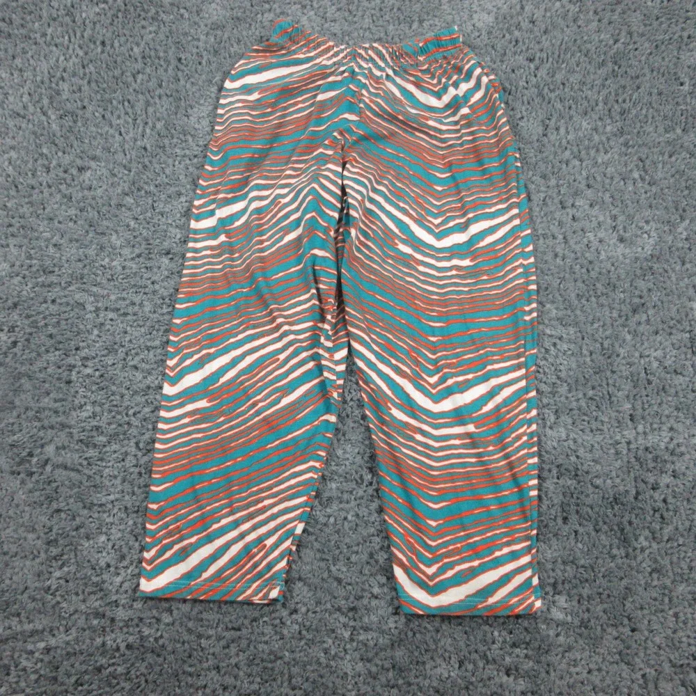 Zubaz Pants Mens Medium Blue Green White Orange Dolphins Pull On 26x28*